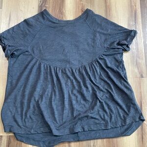 American Eagle Outfitters Dark Gray Short Sleeve Top